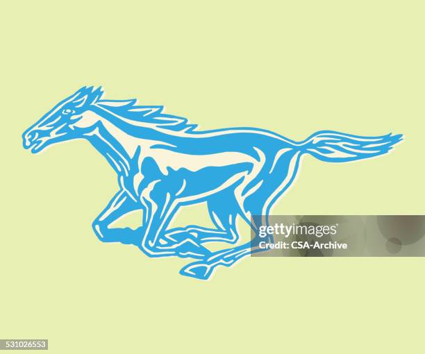 pferd laufen - bucking horse stock-grafiken, -clipart, -cartoons und -symbole