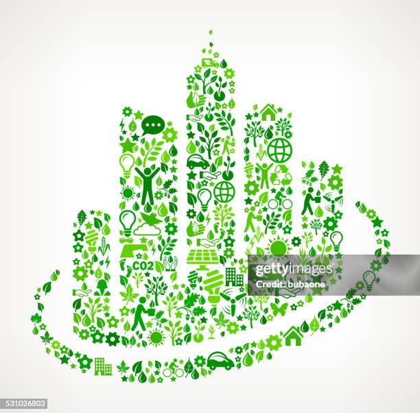 city buildings environmental conservation and nature interface icon pattern - guy hugging tree stock illustrations