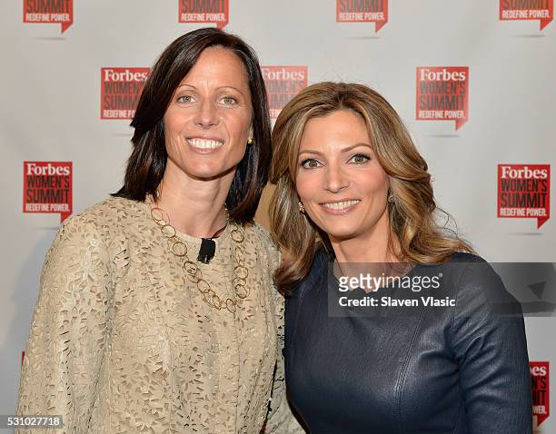 Nasdaq President and COO Adena Friedman and Fox Business anchor Deirdre Bolton attend the 2016 Forbes Women's Summit at Pier Sixty at Chelsea Piers...