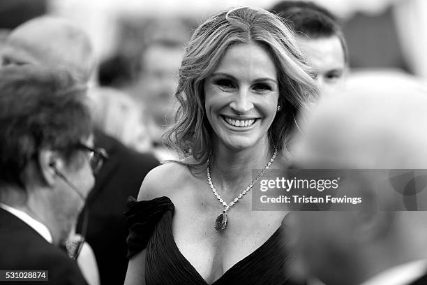 Actress Julia Roberts attends the "Money Monster" premiere during the 69th annual Cannes Film Festival at the Palais des Festivals on May 12, 2016 in...