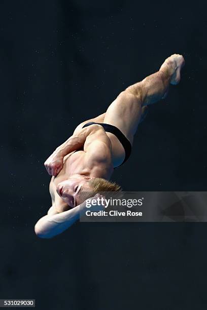 Jack Laugher of Great Britain competes in the Men's 3m Synchro Final on day four of the 33rd LEN European Swimming Championships 2016 at Aquatics...