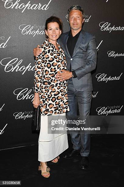 Hanne Jacobsen and Mads Mikkelsen attend the Chopard Trophy Ceremony during The 69th Annual Cannes Film Festival on May 12, 2016 in Cannes,