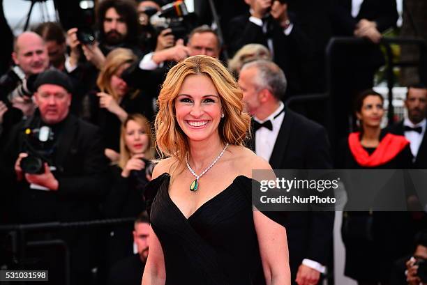 Julia Roberts attends the screening of 'Money Monster' at the annual 69th Cannes Film Festival at Palais des Festivals on May 12, 2016 in Cannes,...