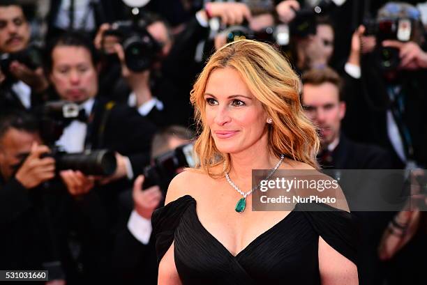 Julia Roberts attends the screening of 'Money Monster' at the annual 69th Cannes Film Festival at Palais des Festivals on May 12, 2016 in Cannes,...