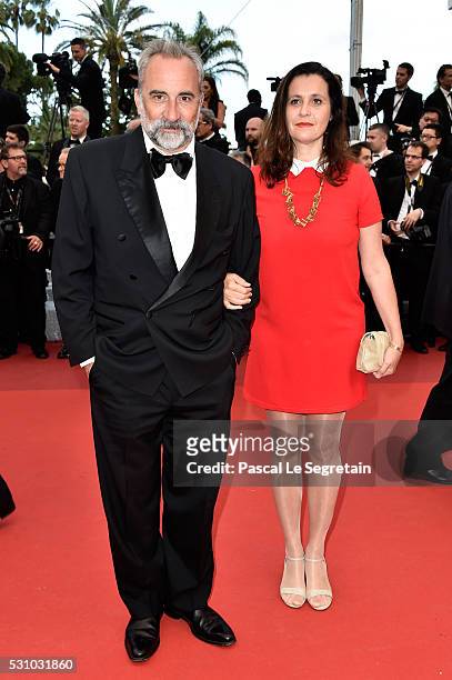 Actor Antoine Dulery and Pascale Pouzadoux attend the "Money Monster" premiere during the 69th annual Cannes Film Festival at the Palais des...