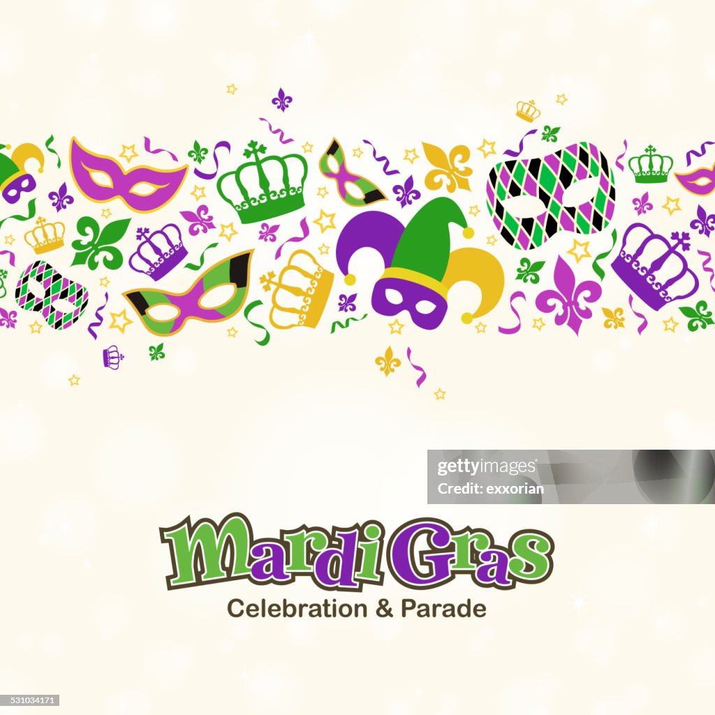 Mardi Gras-Design-Elemente, Grenze