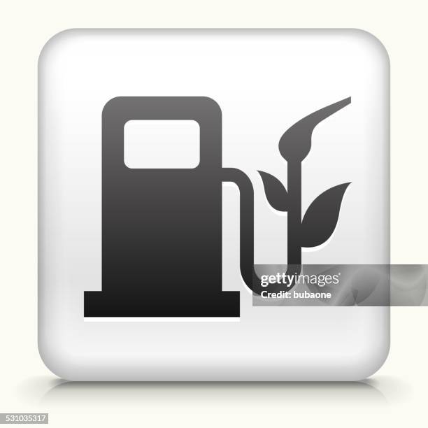 square button with enviromental gas pump - car engine white background stock illustrations