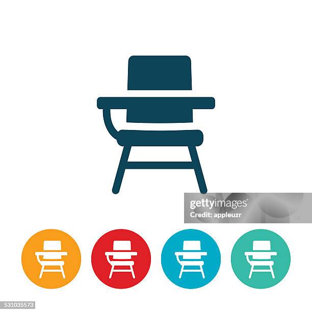 bildbanksillustrationer, clip art samt tecknat material och ikoner med schol desk icon - skrivbord
