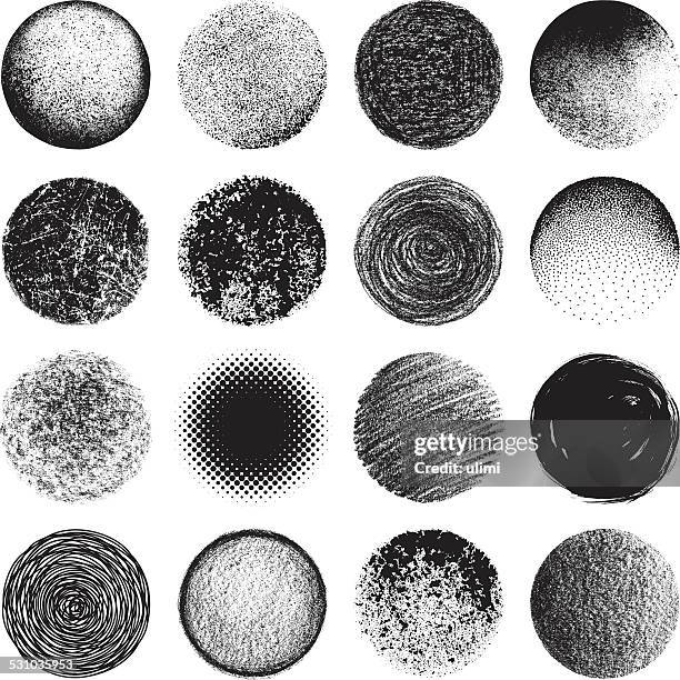 grunge textures - textured circle stock illustrations