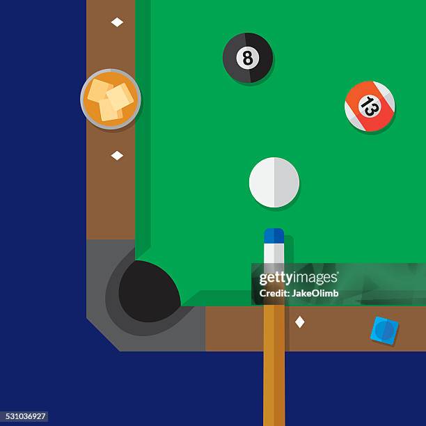 stockillustraties, clipart, cartoons en iconen met pool table close up - pool