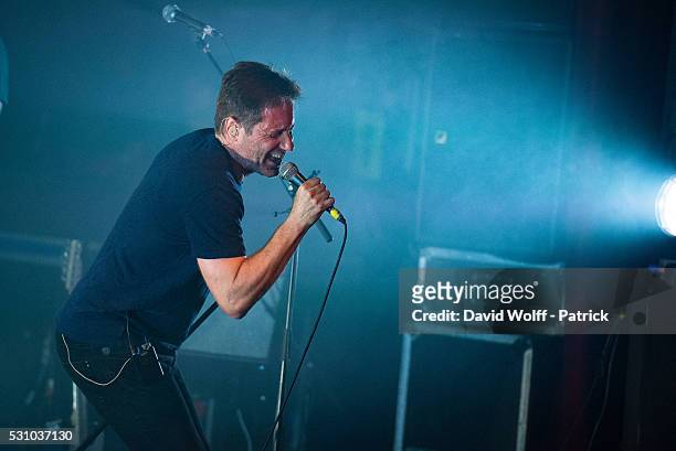 David Duchovny performs at La Cigale on May 12, 2016 in Paris, France.