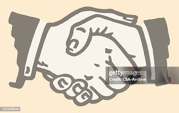 handshake - hello goodbye stock illustrations