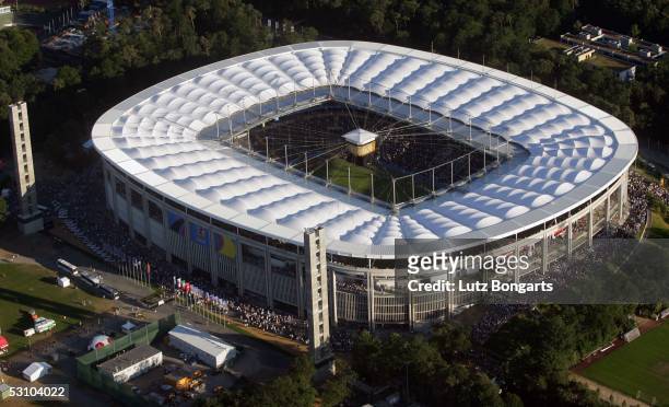 General view of the Commerzbank-Arena during the match between Greece and Japan for the Confederations Cup 2005 on June 19, 2005 in Frankfurt,...