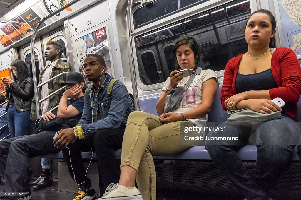 People Using Train Subway Train People