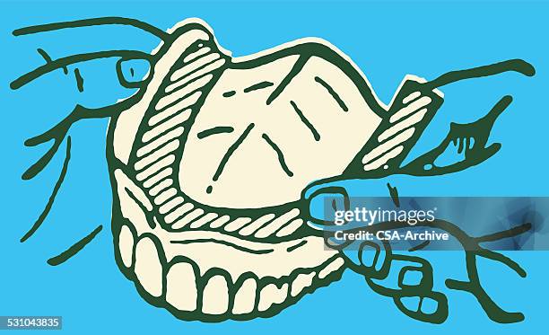 upper denture - dentures stock illustrations