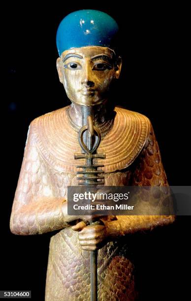 The Statue of Ptah is on display during the "Tutankhamun And The Golden Age Of The Pharaohs" Exhibit Opening at LACMA on June 15, 2005 in Los...