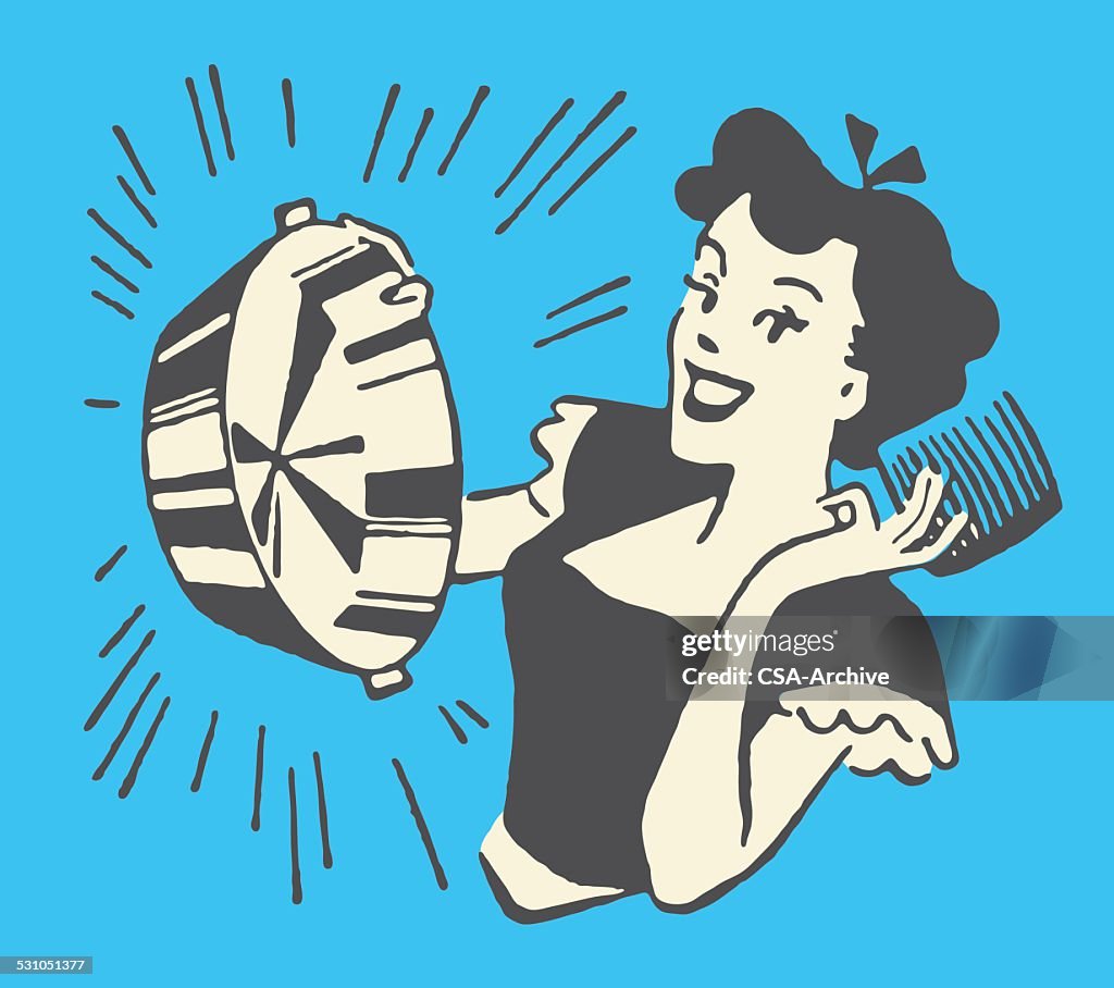 Woman with Clean and Shiny Pan
