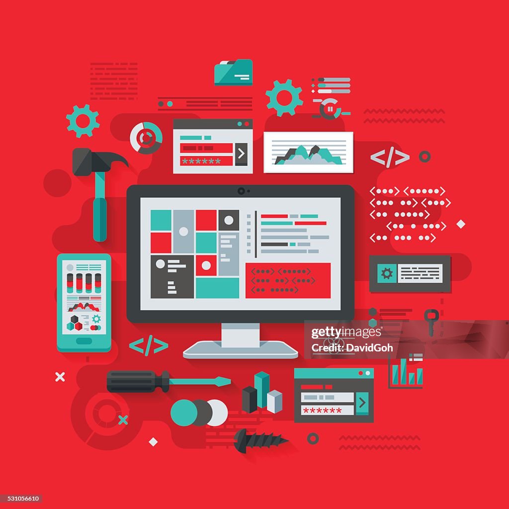 Programming Flat Design Concept High-Res Vector Graphic - Getty Images