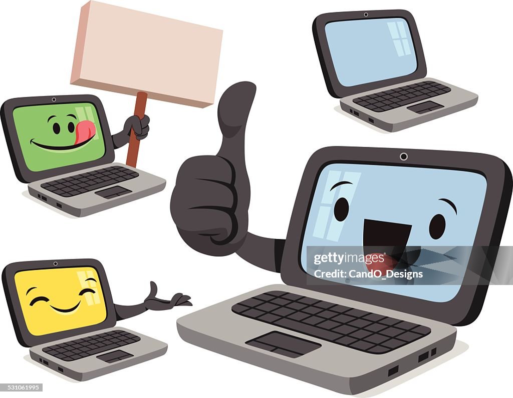 Laptop Cartoon Set C High-Res Vector Graphic - Getty Images