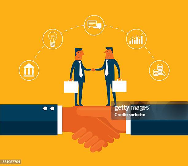 partnership - business handshake stock illustrations