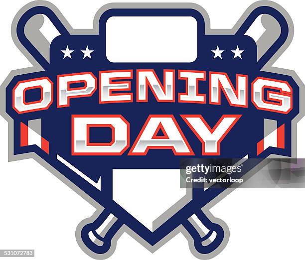 opening day logo - home base stock illustrations