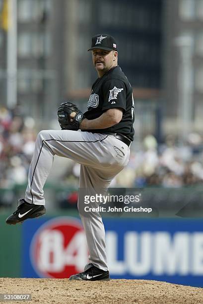Todd Jones of the Florida Marlins pitches during the game against the Pittsburgh Pirates at PNC Park on May 30, 2005 in Pittsburgh, Pennsylvania. The...