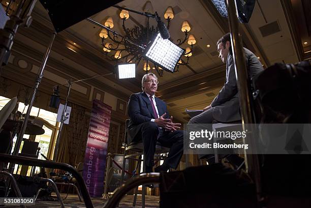 John Chanos, president of Kynikos Associates, speaks during a Bloomberg Television interview during the Skybridge Alternatives conference in Las...