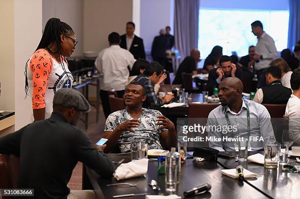 Legends in discussion during a FIFA Legends Thinktank meeting at the Hyatt hotel on May 12, 2016 in Mexico City, .