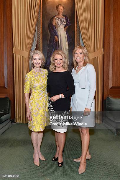 Event Co-chair Constance Towers Gavin, Tv personality Mary Hart and President of The Blue Ribbon, Julie Goldsmith attend the Blue Ribbon of the Los...