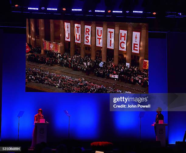 Margaret Aspinall at the Liverpool FC End of Season Awards at The Exhibition Centre on May 12, 2016 in Liverpool, England.