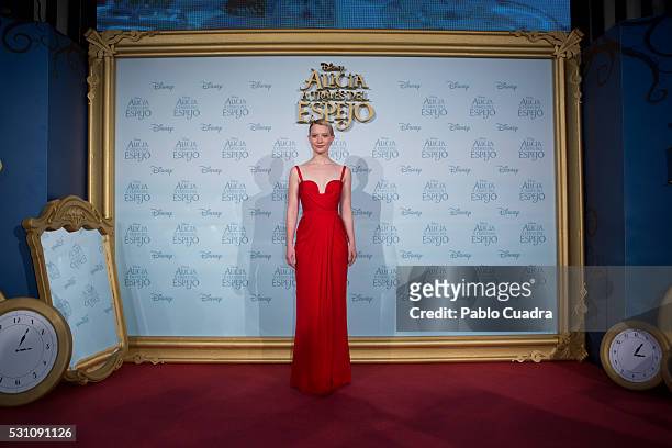 Actress Mia Wasikowska attends 'Alice Through The Looking Glass' premiere at Capitol Cinema on May 12, 2016 in Madrid, Spain.