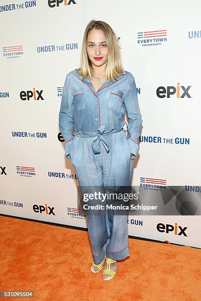 Actress Jemima Kirke attends Under the Gun NY Premiere Event With Katie Couric & Stephanie Soechtig on May 12, 2016 in New York City.
