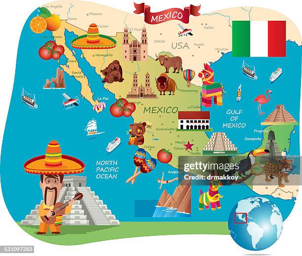 ilustraciones, imágenes clip art, dibujos animados e iconos de stock de dibujo mapa de méxico - los cabos