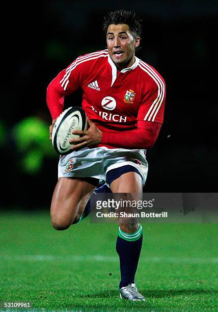 Gavin Henson of the Lions in action during the match between British and Irish Lions and Southland at the the Rugby Park Stadium on June 21, 2005 in...