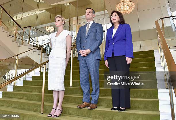 Her Serene Highness Princess Charlene of Monaco, Mayor of Los Angeles Eric Garcetti and Former United States Secretary of Labor Hilda Solis attend...