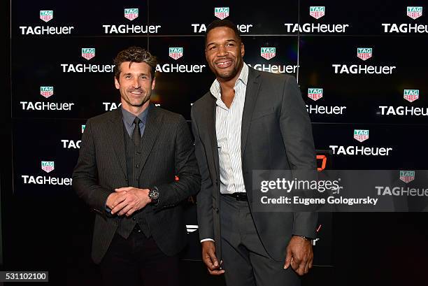 Patrick Dempsey and Michael Strahan attend the TAG Heuer At TimeCrafters NYC 2016 on May 12, 2016 in New York City.