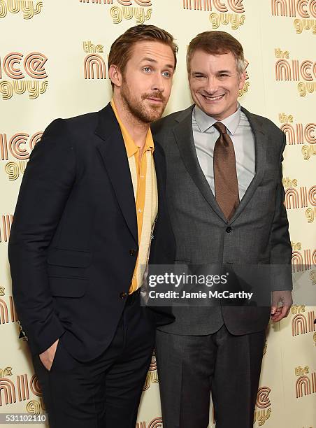 Ryan Gosling and Director Shane Black attend "The Nice Guys" New York Screening at Metrograph on May 12, 2016 in New York City.