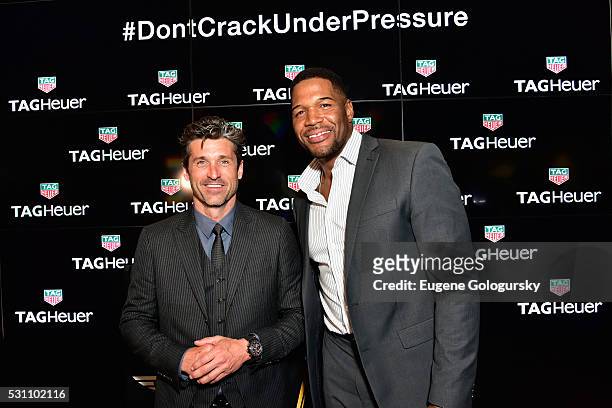 Patrick Dempsey and Michael Strahan attend the TAG Heuer At TimeCrafters NYC 2016 on May 12, 2016 in New York City.