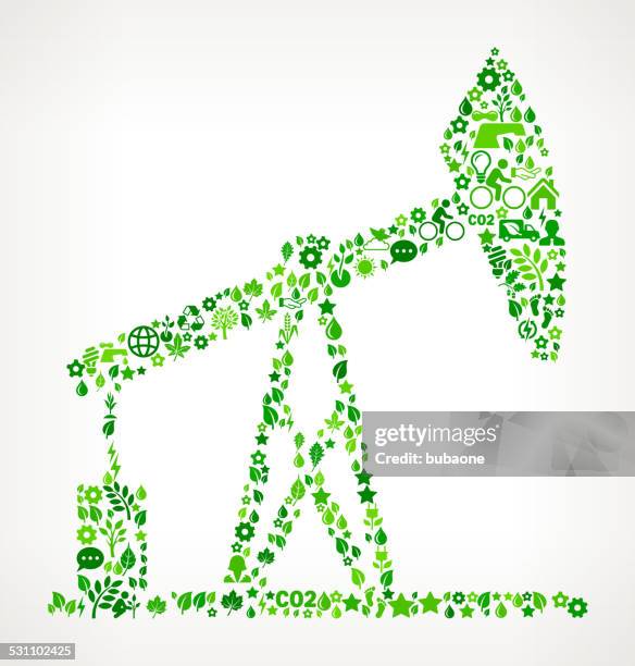 fracking machine environmental conservation and nature interface icon pattern - hydraulic fracturing icons stock illustrations