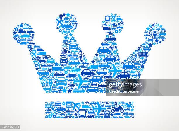 blue crown on transportation royalty free vector art pattern - ship front vector stock illustrations