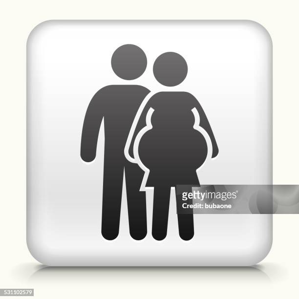 square button with pregnant royalty free vector art - male belly button stock illustrations