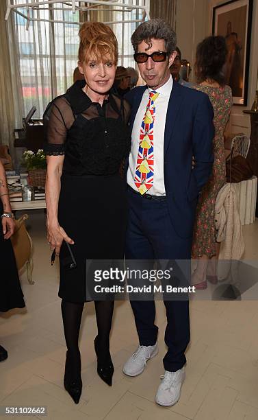 Lyndall Hobbs and Duggie Fields attend the launch of new book "A Girl From Oz" by Lyndall Hobbs on May 12, 2016 in London, England.