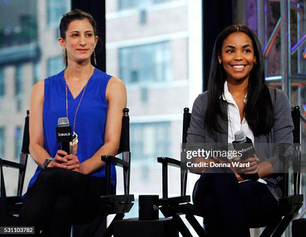 Jess Edelstein and Sarah Ribner appear to discuss "Shark Tank" during the AOL BUILD Speaker Series at AOL Studios In New York on May 12, 2016 in New...