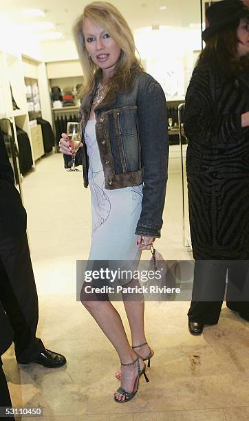 Socialite Shari-Lee Hitchkock attends the opening of the Collezione Elio's flagship store at the Wentworth Connection, Sofitel Wentworth Hotel on...