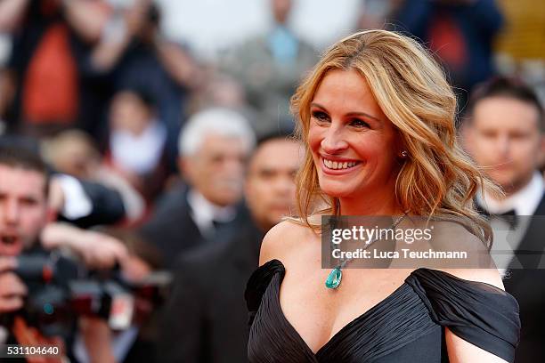 Julia Roberts attends the screening of "Money Monster" at the annual 69th Cannes Film Festival at Palais des Festivals on May 12, 2016 in Cannes,...