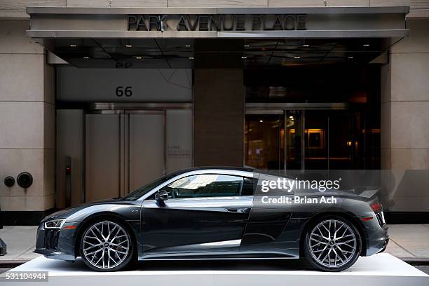 Audi R8 on display during "Bold Notion: Art of Innovation", an immersive exhibition of light and space curated by artist, Matthew Schreiber,...