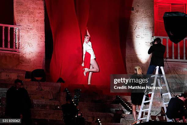 Kim Hnizdo during the finals of 'Germany's Next Topmodel' at Coliseo Balear on May 12, 2016 in Palma de Mallorca, Spain.