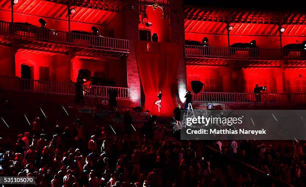 Elena Carriere during the finals of 'Germany's Next Topmodel' at Coliseo Balear on May 12, 2016 in Palma de Mallorca, Spain.