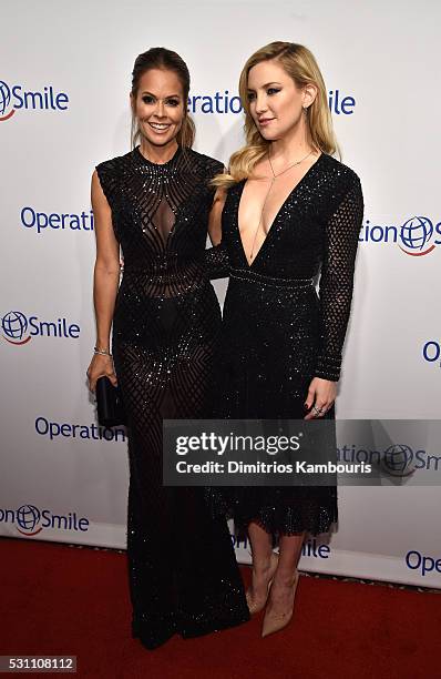 Personality Brooke Burke-Charvet and actress Kate Hudson attend Operation Smile's 14th Annual Smile Gala At Cipriani 42nd St. On May 12, 2016 in New...