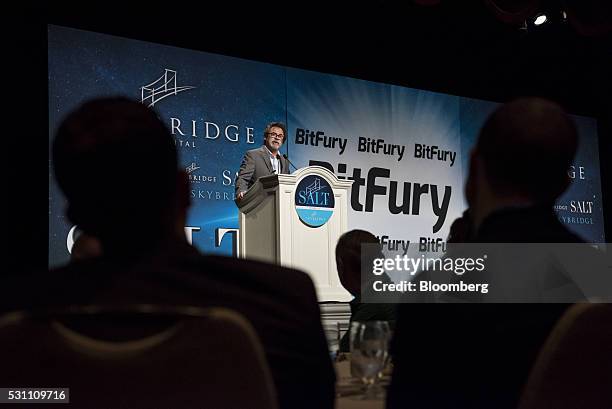 Dennis Miller, comedian, speaks during the Skybridge Alternatives conference in Las Vegas, Nevada, U.S., on Thursday, May 12, 2016. The SALT...